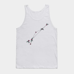 Dorado (Dolphinfish) Constellation Roses and Hearts Doodle Tank Top